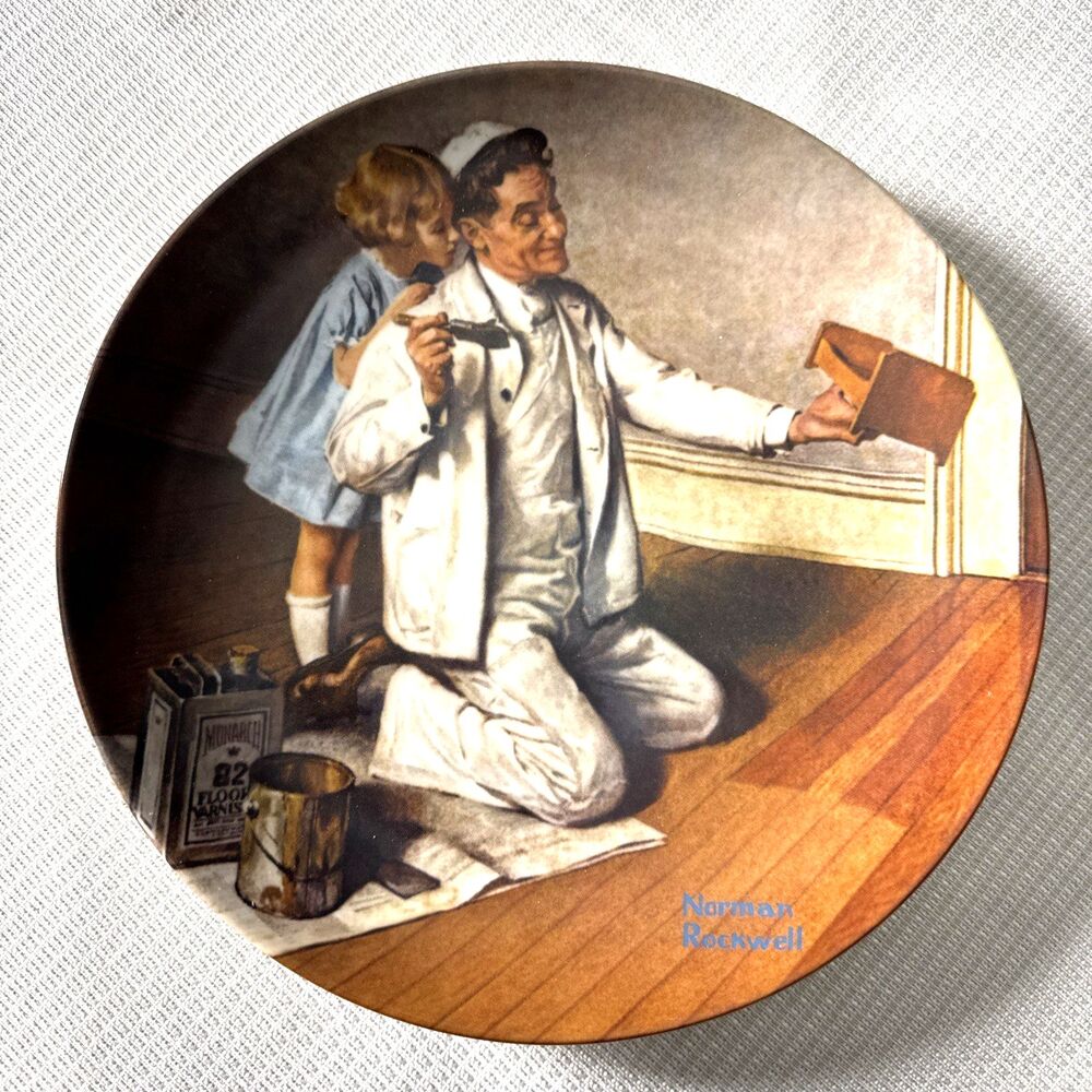Norman Rockwell “The Painter” Knowles Limited Edition Collector Plate